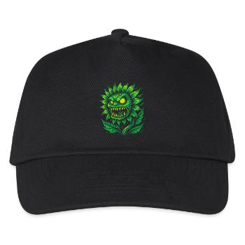 Dämonische Sonnenblume im Neonstil - Kinder Basecap - Schwarz - Vorne