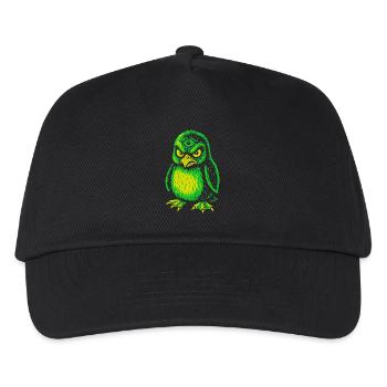Dreiaugiger Neon-Pinguin mit Zornblick - Kinder Basecap - Schwarz - Vorne