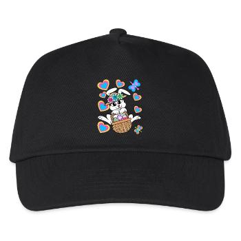 Osterhase Osterhasen Eier Ostereier Ostern - Kinder Basecap - Schwarz - Vorne