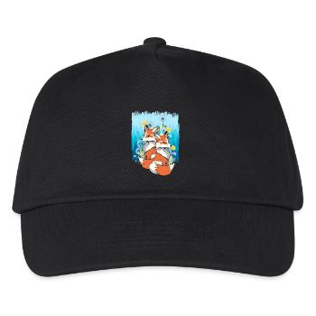 Fuchs Füchse Natur Tierschützer tierlieb Kinder - Kinder Basecap - Schwarz - Vorne