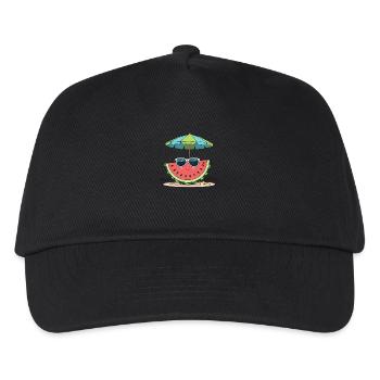 Summer watermelon on the beach - Kids’ Baseball Cap - black - Front