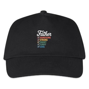 Vater: Attraktiv, Stark, Schlau, Lustig, Cool – - Kinder Basecap - Schwarz - Vorne