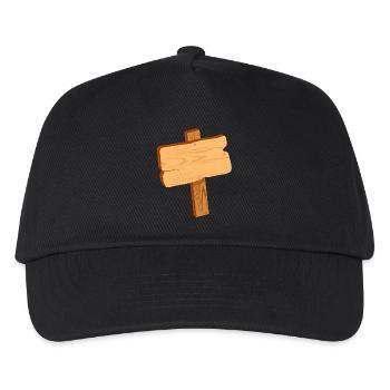 Rustic sign in wood look without text - Kids’ Baseball Cap - black - Front