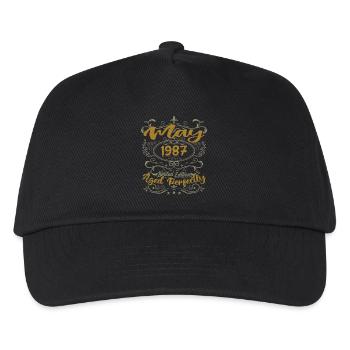 Born in May 1987 Birthday May 1987 bday May 1987 - Kids’ Baseball Cap - black - Front