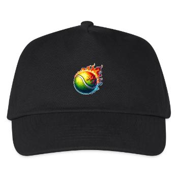 Tennisball - Kinder Basecap - Schwarz - Vorne