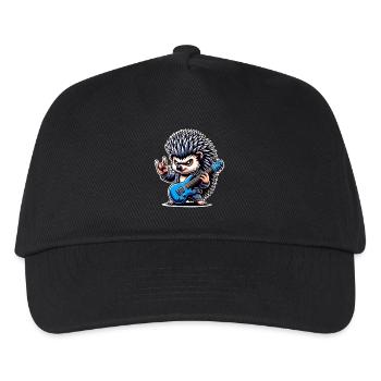 Igel Rock and Roll Gitarrist - Kinder Basecap - Schwarz - Vorne