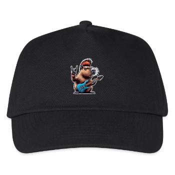 Capybara Rock and Roll Gitarrist - Kinder Basecap - Schwarz - Vorne