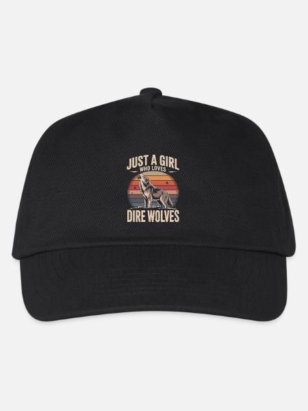 Just a girl who loves dire wolves - Kids’ Baseball Cap - black