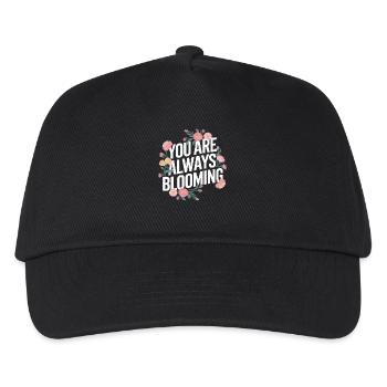 Du Blühst Immer Mit Blumenmotiv - Kinder Basecap - Schwarz - Vorne