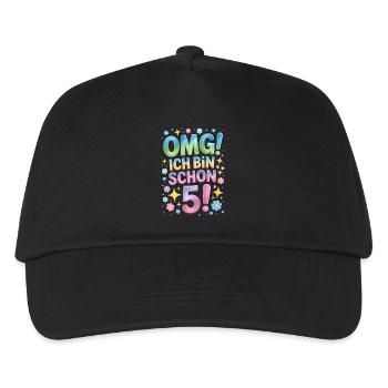 5. Geburtstag Mädchen OMG Ich Bin Schon 5 Jahre - Kinder Basecap - Schwarz - Vorne