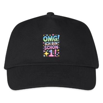 1. Geburtstag Mädchen OMG Ich Bin Schon 1 Jahr Alt - Kinder Basecap - Schwarz - Vorne