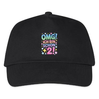 2. Geburtstag Mädchen OMG Ich Bin Schon 2 Jahre - Kinder Basecap - Schwarz - Vorne