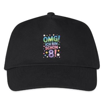 8. Geburtstag Mädchen OMG Ich Bin Schon 8 Jahre - Kinder Basecap - Schwarz - Vorne