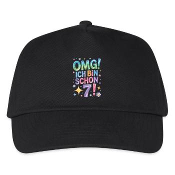 7. Geburtstag Mädchen OMG Ich Bin Schon 7 Jahre - Kinder Basecap - Schwarz - Vorne