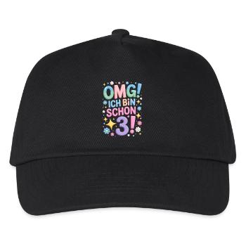 3. Geburtstag Mädchen OMG Ich Bin Schon 3 Jahre - Kinder Basecap - Schwarz - Vorne