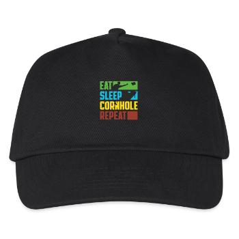 Manger Dormir Cornhole Joueur récurrent - Casquette de baseball Enfant - noir - Devant