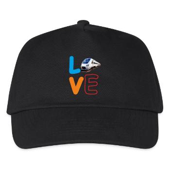 LOVE TRAIN TRAIN - Kids’ Baseball Cap - black - Front