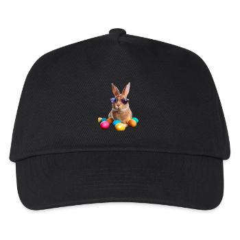 Osterhase - Kinder Basecap - Schwarz - Vorne