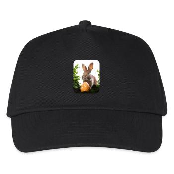 Osterhase - Kinder Basecap - Schwarz - Vorne