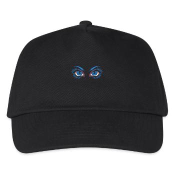 Fascinating blue-eyed eyes illustration with - Kids’ Baseball Cap - black - Front