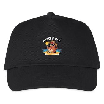 HÜHNCHEN, EINFACH CHILL BRO - Kinder Basecap - Schwarz - Vorne