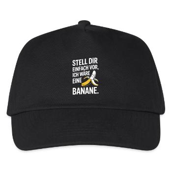Bananen Kostüm Stell Dir Einfach Vor Party Banane - Kinder Basecap - Schwarz - Vorne