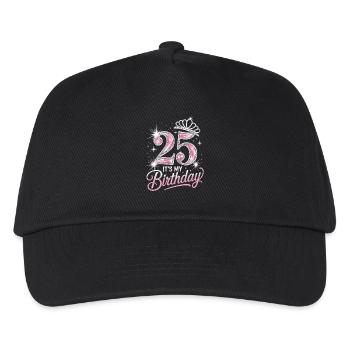 Couronne 25e anniversaire Glitter - Casquette de baseball Enfant - noir - Devant