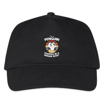 Ich Bin Ein Pinguin Gefangen Im Menschlichen - Kinder Basecap - Schwarz - Vorne