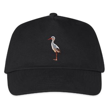 Storch Liebhaber Weißstorch Riesenstorch Störche - Kinder Basecap - Schwarz - Vorne