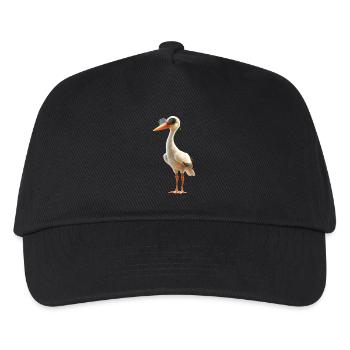 Storch Liebhaber Weißstorch Riesenstorch Störche - Kinder Basecap - Schwarz - Vorne