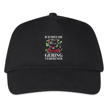 Ich rieche Geringverdiener Meme – Luxus Katze - Kinder Basecap - Schwarz - Vorne