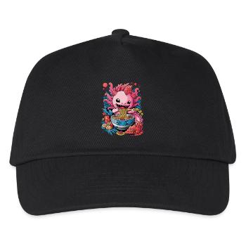 Axolotl With Ramen Bowl Fantasy Adventure - Kids’ Baseball Cap - black - Front
