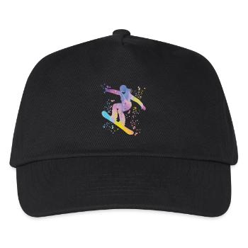 Snowboarder Snowboarding Snowboard - Kinder Basecap - Schwarz - Vorne