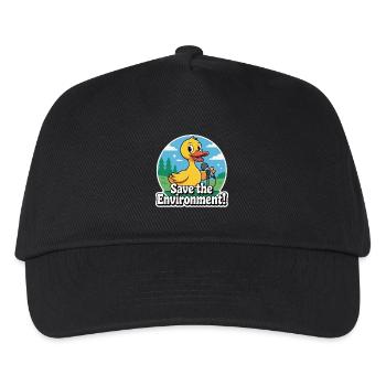 DUCK, RETTE DIE UMWELT - Kinder Basecap - Schwarz - Vorne