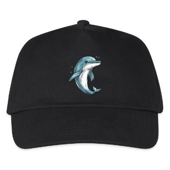 kleiner Delfin - Kinder Basecap - Schwarz - Vorne