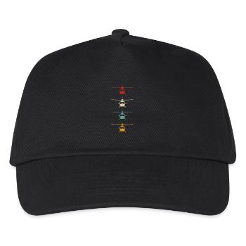 Vintage Helicopter Retro Look - Kids’ Baseball Cap - black - Front