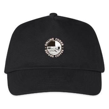 Online Coder Before Coffee Developer Coffee Lover - Kinder Basecap - Schwarz - Vorne