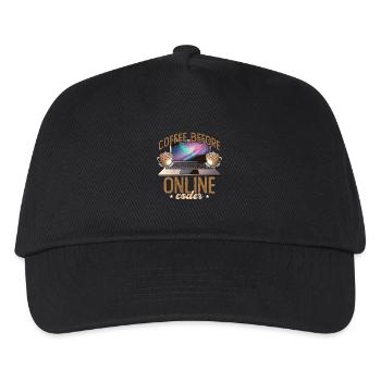 Online Coder Coffee Before Programmer Coffee Lover - Kinder Basecap - Schwarz - Vorne