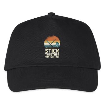 Stick Together Win Together Hockey Graphics - Kids’ Baseball Cap - black - Front