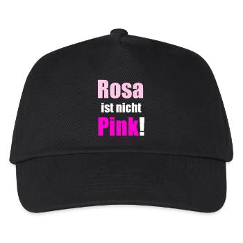 Rosa ist nicht Pink - Kinder Basecap - Schwarz - Vorne