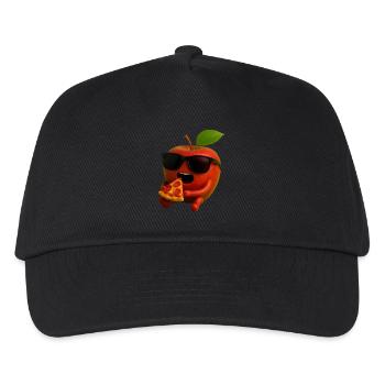 Apfel - Kinder Basecap - Schwarz - Vorne