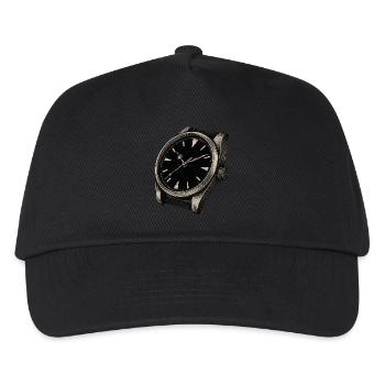 Eine alte Armbanduhr mit Patina beim Zifferblatt - Kinder Basecap - Schwarz - Vorne