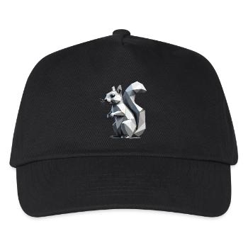 Eichhörnchen - Niedliches Design mit niedrigem Polygon - Kinder Basecap - Schwarz - Vorne