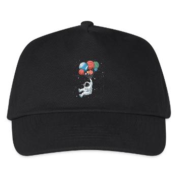 Astronaut mit Planetenballons - Kinder Basecap - Schwarz - Vorne