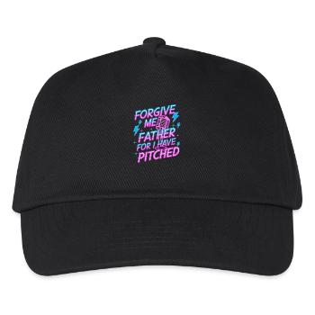 Pardonne-moi Père Baseball Pitcher Flame Design - Casquette de baseball Enfant - noir - Devant