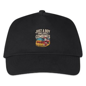 Just a boy who loves combines - Kids’ Baseball Cap - black - Front