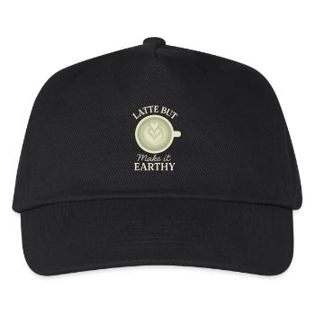 Matcha Aesthetic Latte Soft Girl Tee Über Kaffee - Kinder Basecap - Schwarz - Vorne