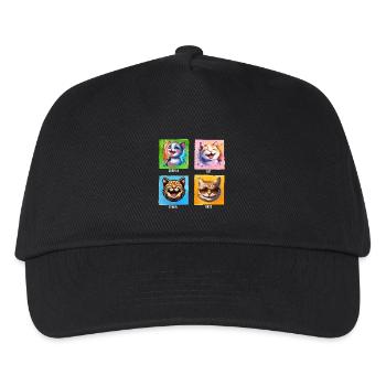 Sopran Alt Tenor Bass lustige Chor Katzen - Kinder Basecap - Schwarz - Vorne