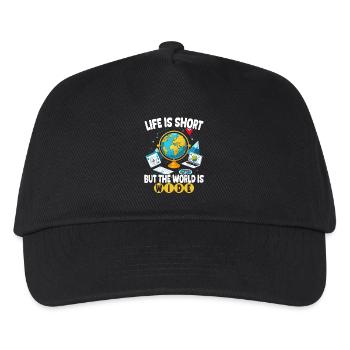 Geografische Informationssysteme The World Is Wide - Kinder Basecap - Schwarz - Vorne