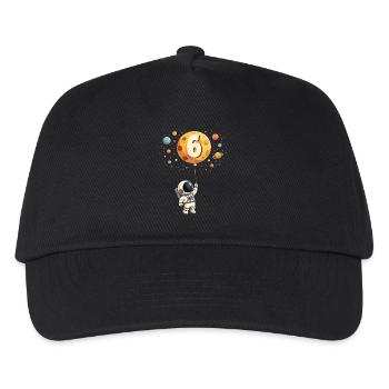 Cute Astronaut 6th Birthday Boy Outer Space - Kids’ Baseball Cap - black - Front